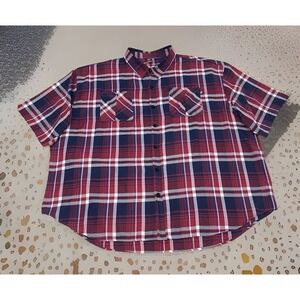 Ecko Unltd Shirt Mens 6XB Big Red~ Multi Color Plaid Button~ Up Hip Hop Urban